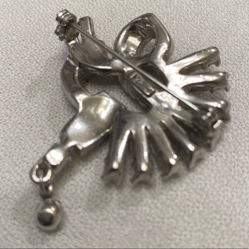 Vintage 1940’s Reinad Art Deco Clear Baguette And Round Rhinestone Brooch - Picture 3 of 10